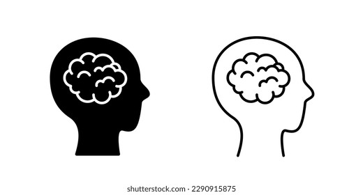Silueta de cabeza humana con ilustración cerebral