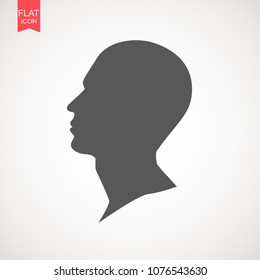 Human head silhouette. It can be used as part of various graphic compositions, or in itself