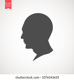 Human head silhouette. It can be used as part of various graphic compositions, or in itself