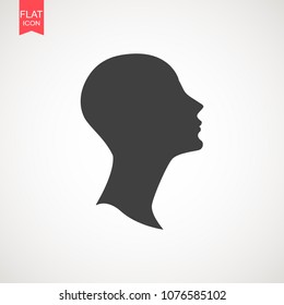 Human head silhouette. It can be used as part of various graphic compositions, or in itself