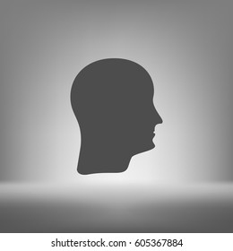 Human head silhouette. Can be used as part of various graphic compositions, or in itself.