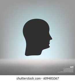 Human head silhouette. Can be used as part of various graphic compositions, or in itself.
