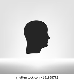 Human head silhouette. Can be used as part of various graphic compositions, or in itself.