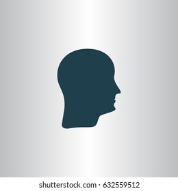 Human head silhouette. Can be used as part of various graphic compositions, or in itself.