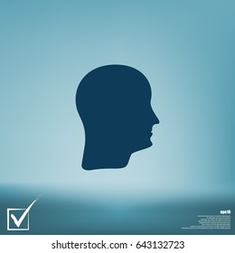 Human head silhouette. Can be used as part of various graphic compositions, or in itself.