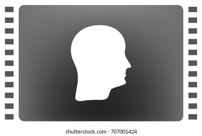 Human head silhouette. Can be used as part of various graphic compositions, or in itself.