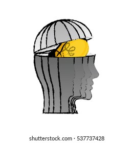 Human head silhouette Design Vector illustration, white background