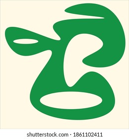 Human head silhouette. Face front view. Elegant silhouette of part of human face. Vector Illustration