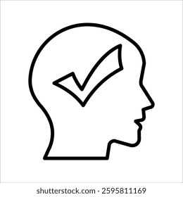 Human head silhouette Icon Symbol isolated white background. vector illustration. color editable.