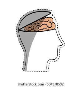 Human head silhouette icon vector illustration graphic design