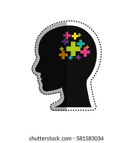 Human head silhouette icon vector illustration graphic design