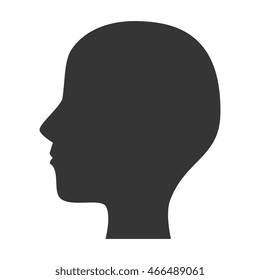 human head silhouette , isolated flat icon design