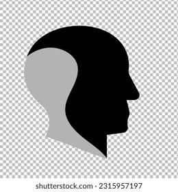 Human Head Silhouette on transparent background