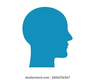Human head silhouette in profile. male head profile. Vector illustration