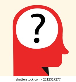 Human head silhouette with question symbol