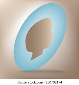 Human head silhouette  set. Isometric effect