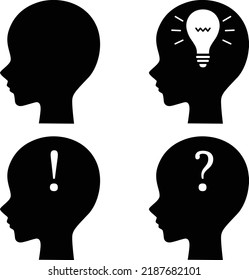 Human Head Silhouette Vector icon