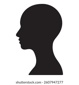 Human head silhouette vector illustration isolated on white background. Head icon.