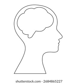 Ilustración vectorial de silueta de cabeza humana.