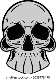 human head skull hand drawn vector illustration