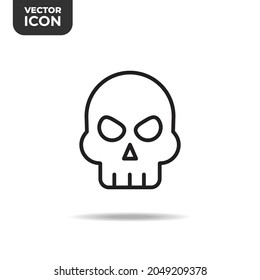 human head skull line icon, high quality icon suitable for Halloween graphic assets, web designs, apps, banners, etc. EPS 10 vector icon on a white background.