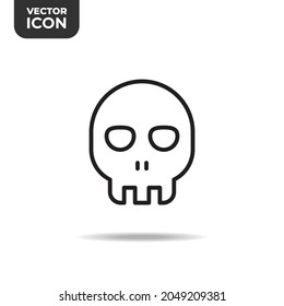 human head skull line icon, high quality icon suitable for Halloween graphic assets, web designs, apps, banners, etc. EPS 10 vector icon on a white background.