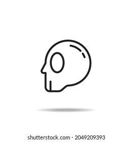 human head skull line icon, high quality icon suitable for Halloween graphic assets, web designs, apps, banners, etc. EPS 10 vector icon on a white background.