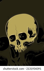Human head skull vector illustration