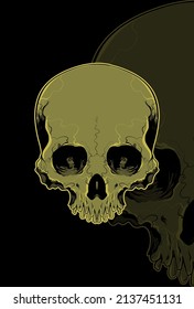 Human head skull vector illustration