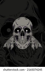 Human head skull vector illustration