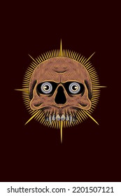 Human head skull vector illustration