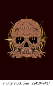 Human head skull vector illustration