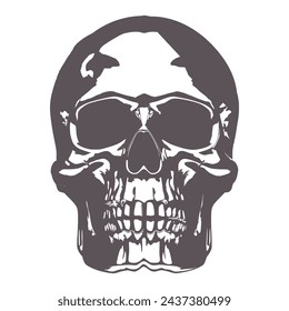 human head skull vector illustration. black isolated white background