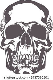 human head skull vector illustration. black isolated white background