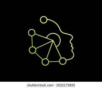 Vector del logotipo de tecnología inteligente de cabeza humana.