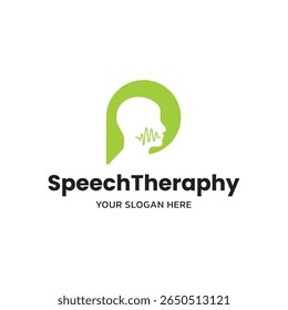 Cabeça Humana com Onda Sonora. Logotipo da fonoaudiologia