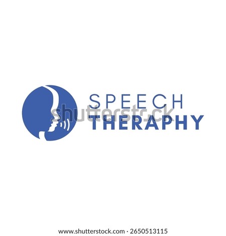 Human Head with Sound Wave. Speech Therapy Logo