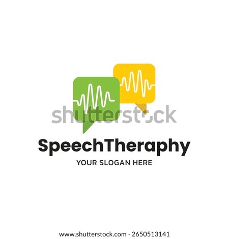 Human Head with Sound Wave. Speech Therapy Logo