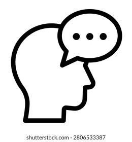 Human Head Speech Bubble Communication Thought Icon