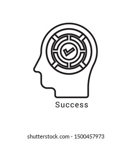human head Success icon concept vector illustration