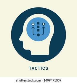 human head Tactics icon concept vector illustration