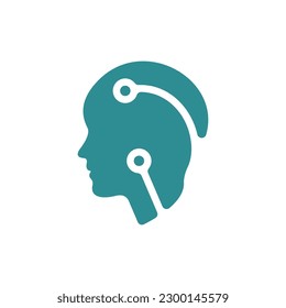 Logotipo creativo moderno de la tecnología de la cabeza humana
