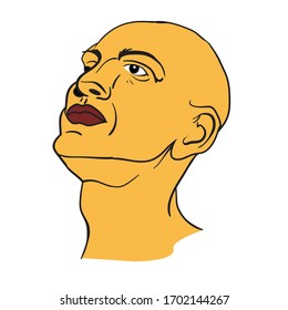 cabeza humana que mira