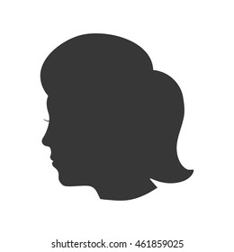 Human head and think concept represented by woman icon. Isolated and flat illustration
