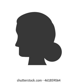 Human head and think concept represented by woman icon. Isolated and flat illustration