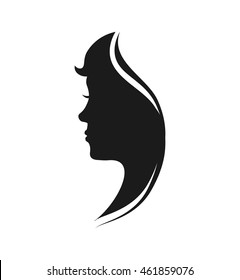 Beautiful Silhouette Hair Girl Salon Logo Stock Vector (Royalty Free ...