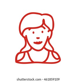 Human head and think concept represented by woman icon. Isolated and sketch illustration