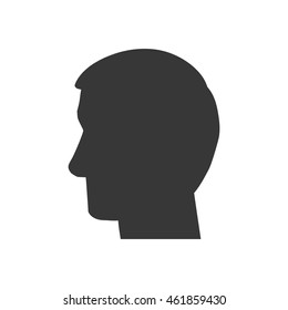 Human head and think concept represented by man icon. Isolated and flat illustration
