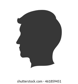 Human head and think concept represented by man icon. Isolated and flat illustration