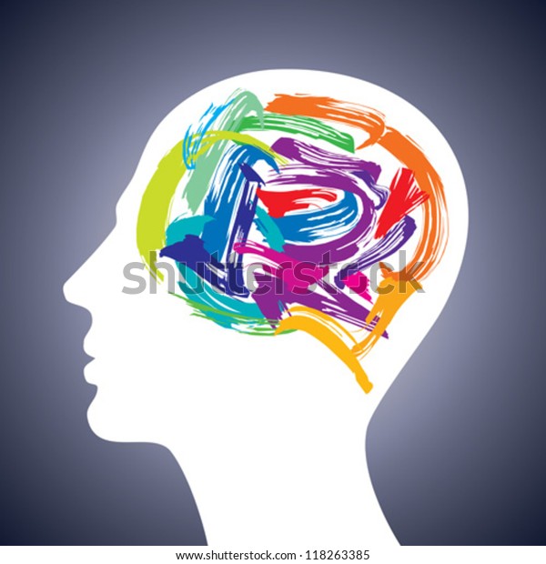 Human Head Thinking Making Brush Stocks Stock Vector (Royalty Free ...